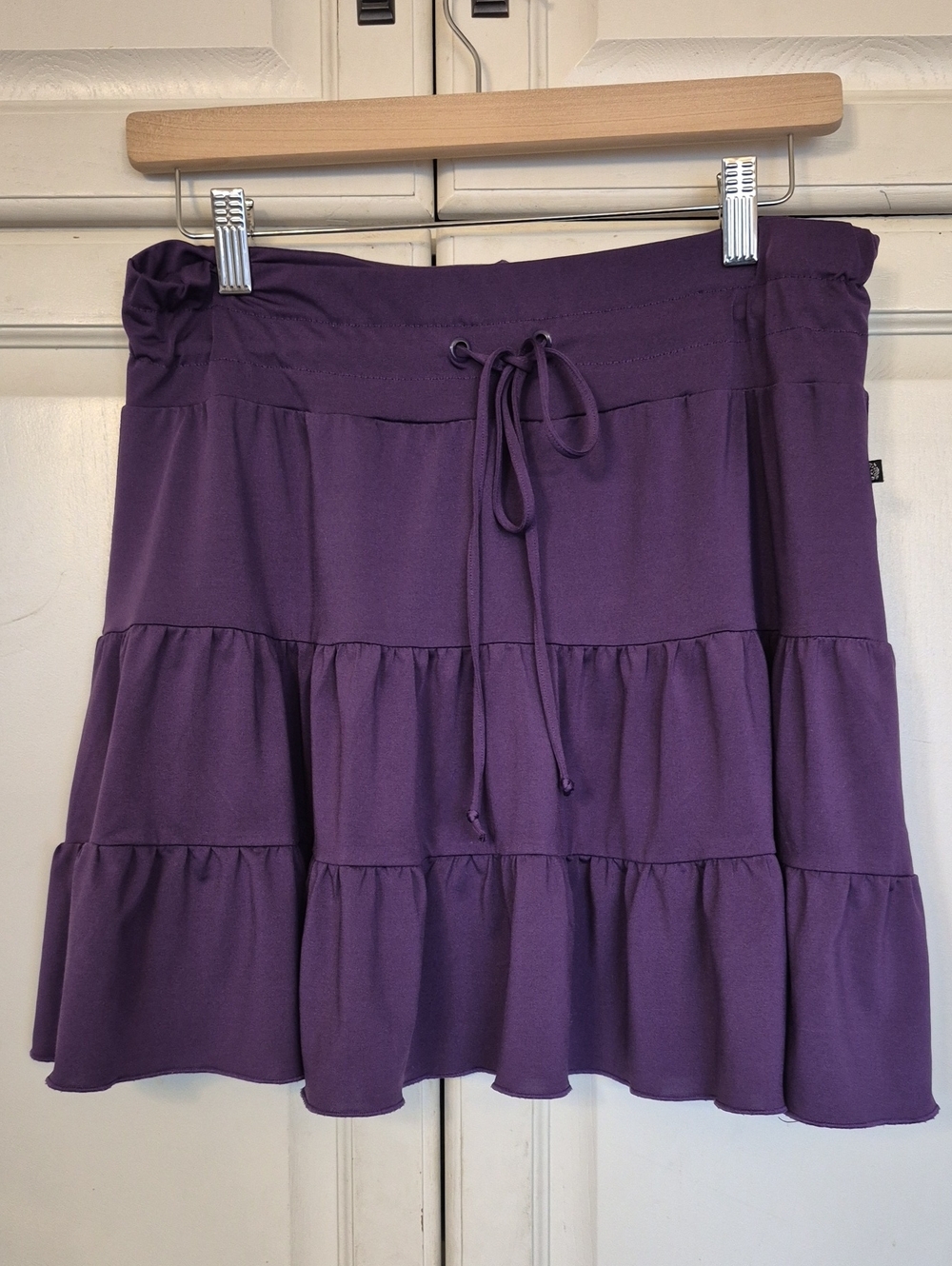 La Vie En Rose Purple Tiered Drawstring Swim Coverup Skirt